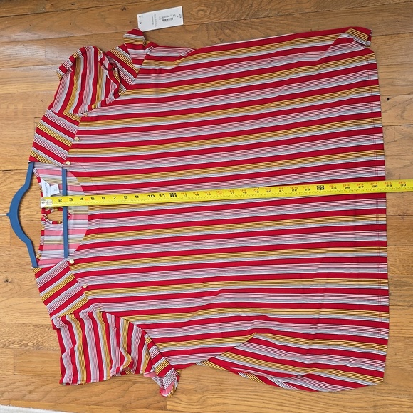 LIZ CLAIBORNE WOMEN'S PLUS SIZE RED STRIPED SHORT SLEEVES SUMMER TOP SIZE 3X - Picture 12 of 16
